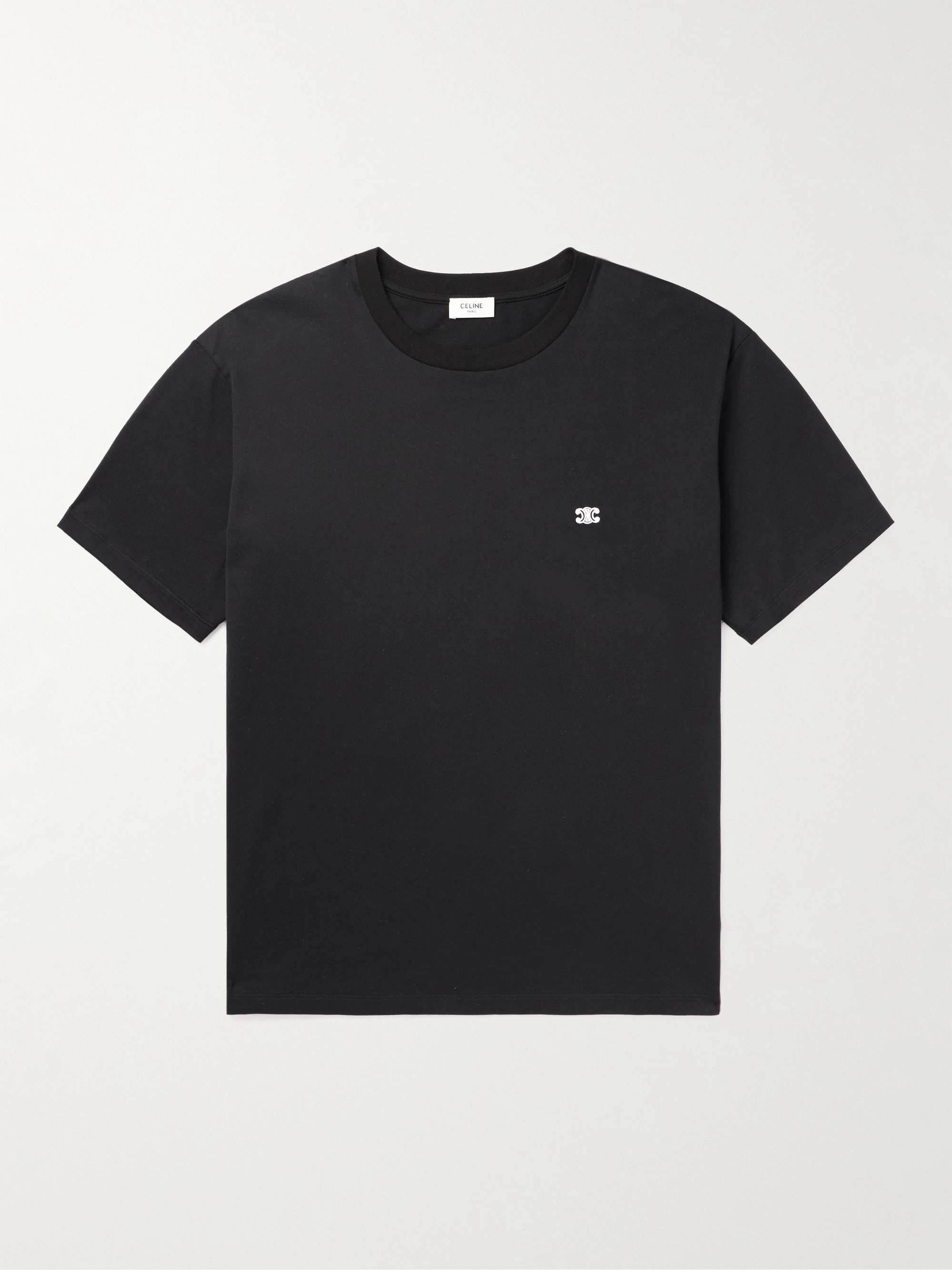 CELINE Logo-Embroidered Cotton-Jersey T-Shirt for Men | MR PORTER