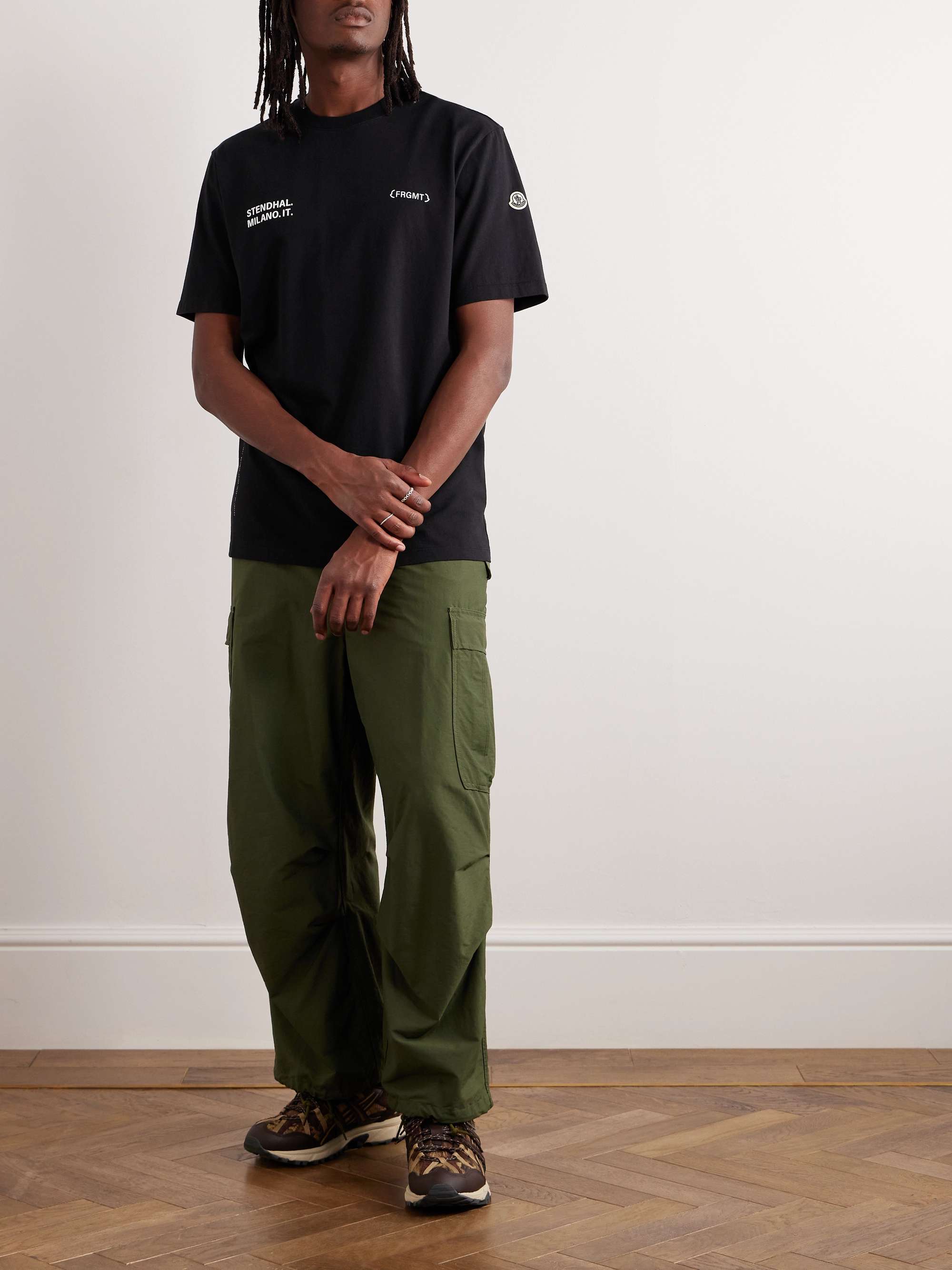 Black 7 Moncler FRGMT Hiroshi Fujiwara Logo-Print Cotton-Jersey T