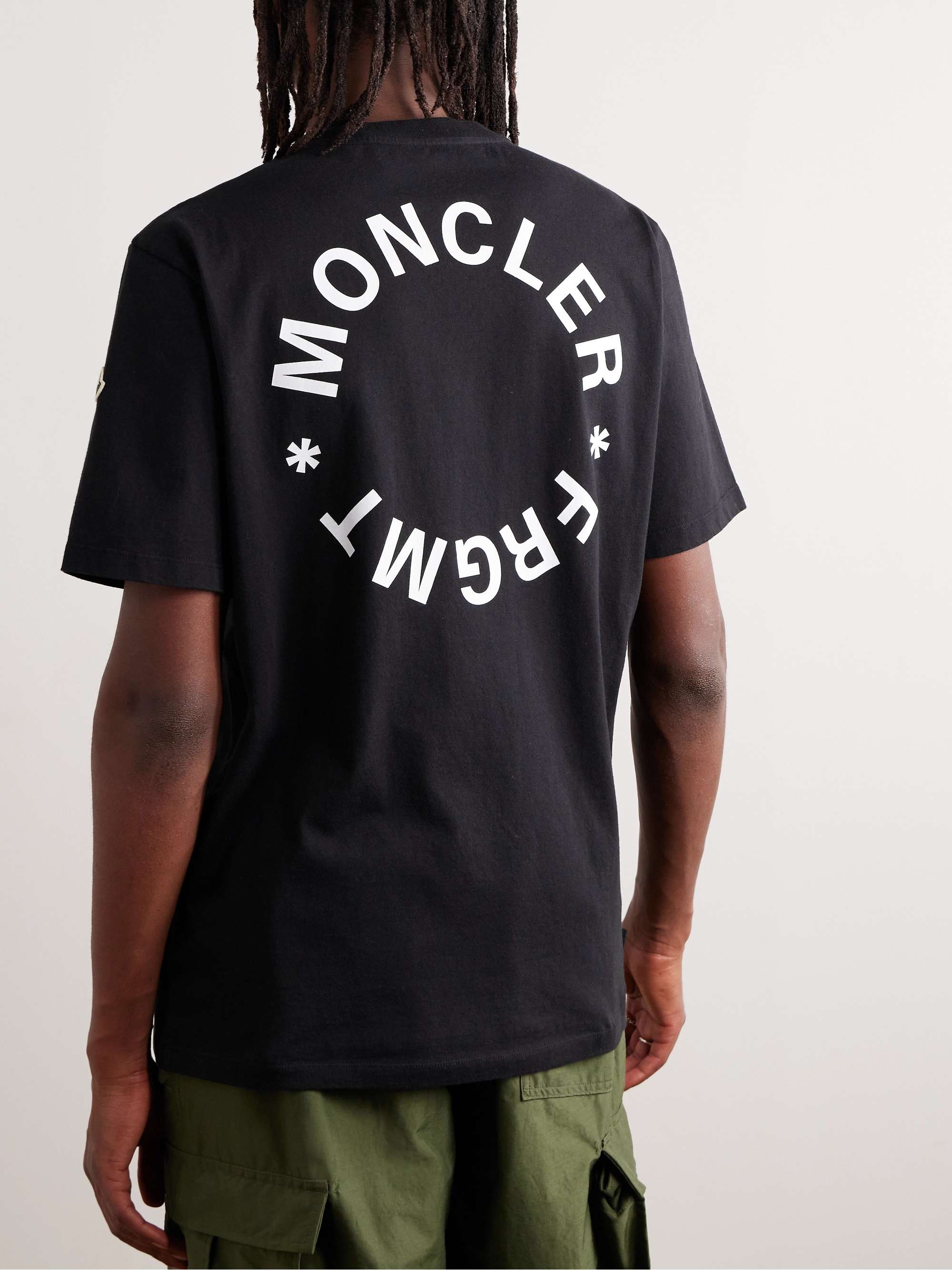 Black 7 Moncler FRGMT Hiroshi Fujiwara Logo-Print Cotton-Jersey T