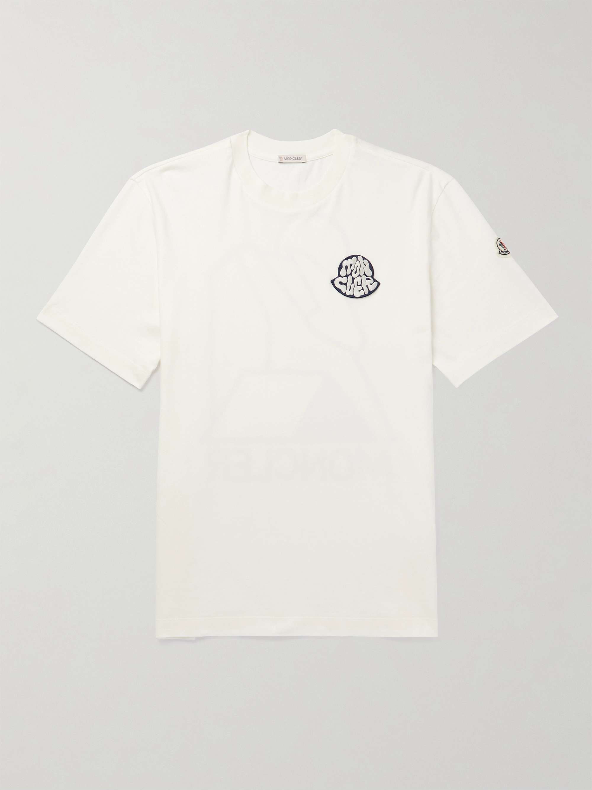MONCLER Logo-Appliquéd Printed Cotton-Jersey T-Shirt for Men | MR