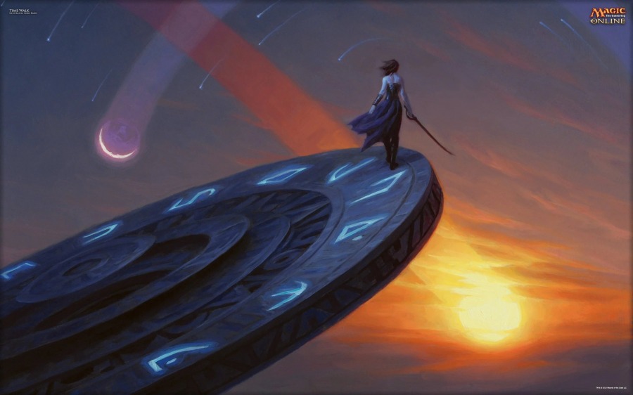 mtg プレイマット time walk サインド Chris Rahn サイン Time Walk