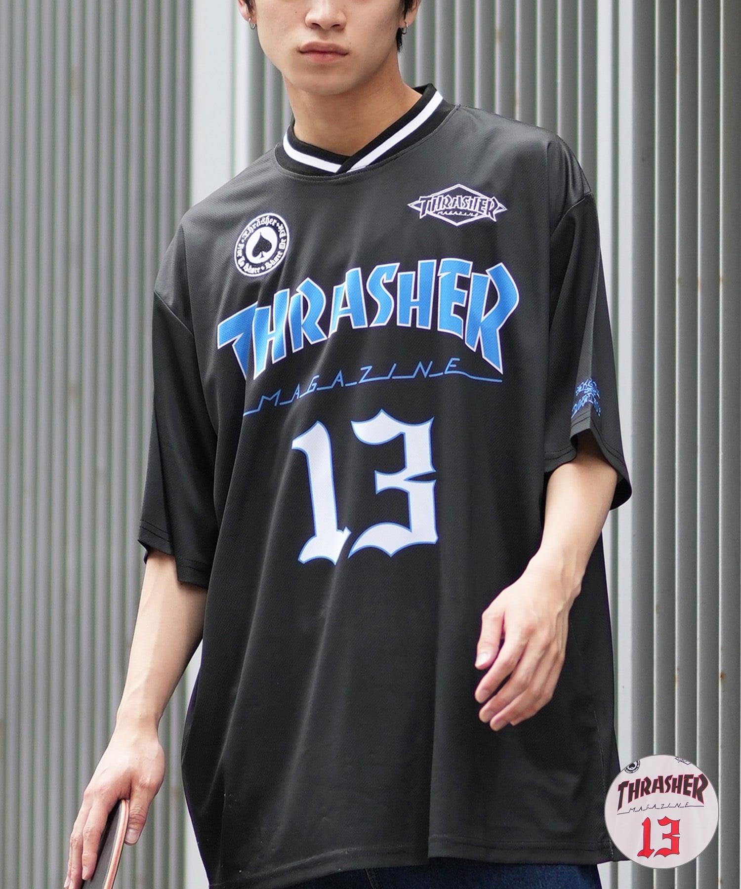 THRASHER スラッシャー メンズ 半袖 Tシャツ ゲームシャツ メッシュ