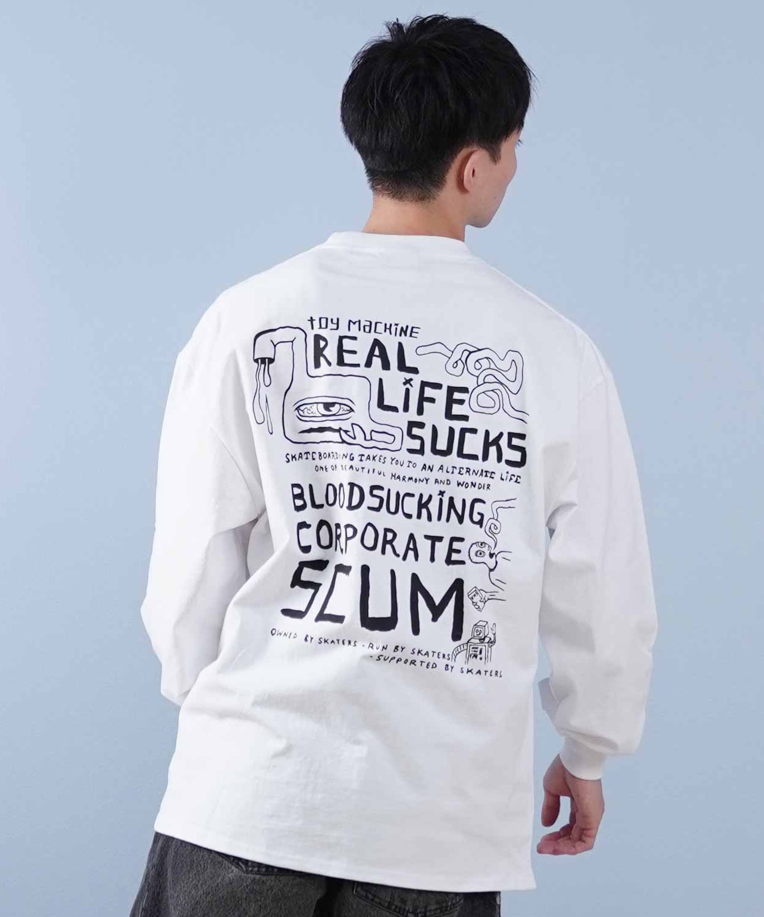 TOY MACHINE トイマシーン 長袖 Tシャツ メンズ ビックシルエット