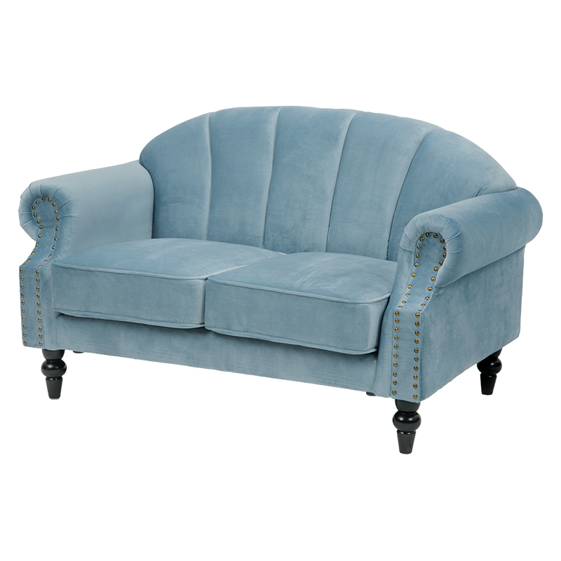 プリンセスソファ ルコ2P 2人掛け シェルソファ エレガント Sバネ 鋲