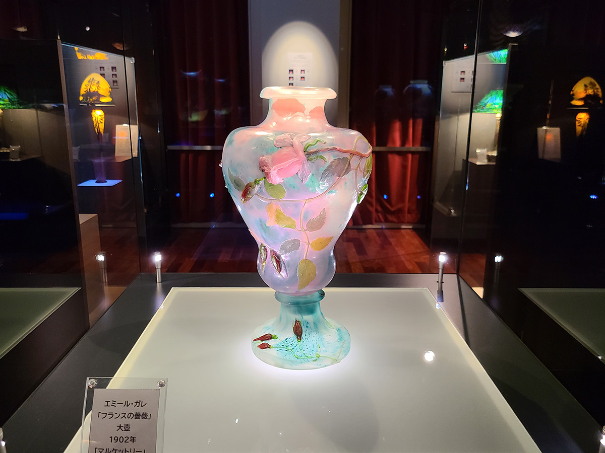 英】54 ルネ・ラリック ガラス花鳥文花器 西洋美術 フランス ガラス