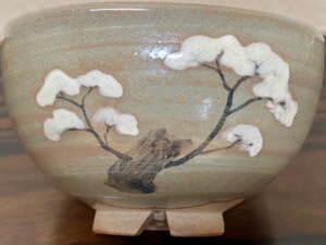 虫明焼12カ月茶碗 桜の絵茶盌(3月・黒井千左 作) | 株式会社 虫明焼窯元