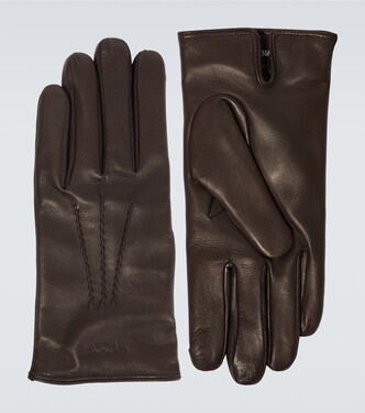 Leather gloves in brown - Auralee | Mytheresa
