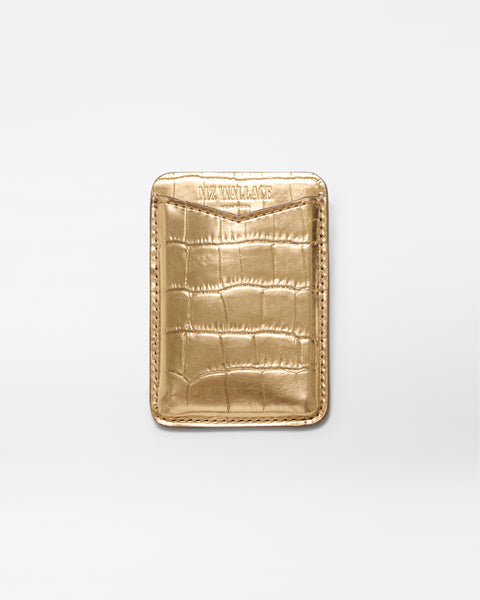 Gold Croc Effect Phone Card Case