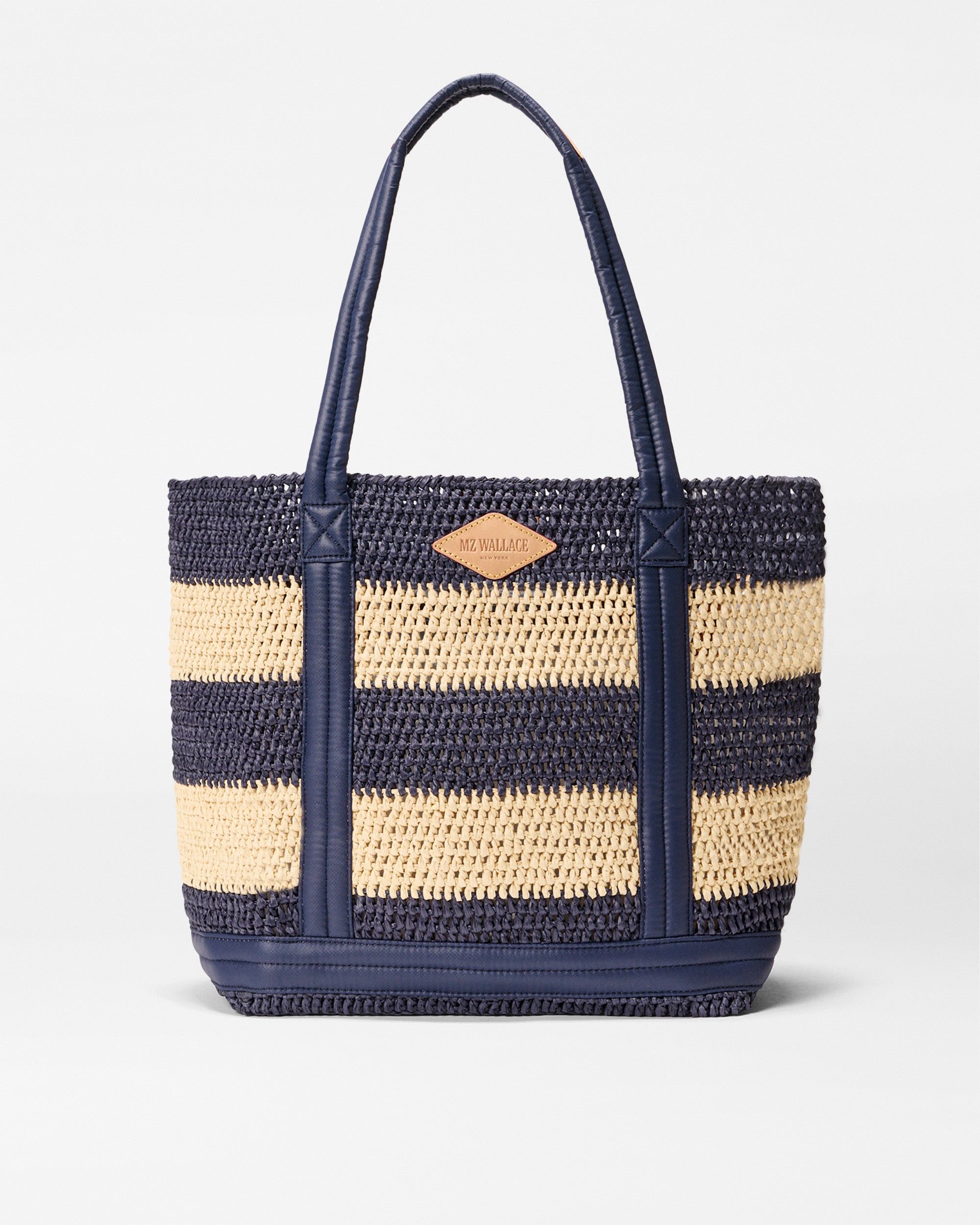 Dawn/Natural Stripe Crochet Medium Crochet Tote
