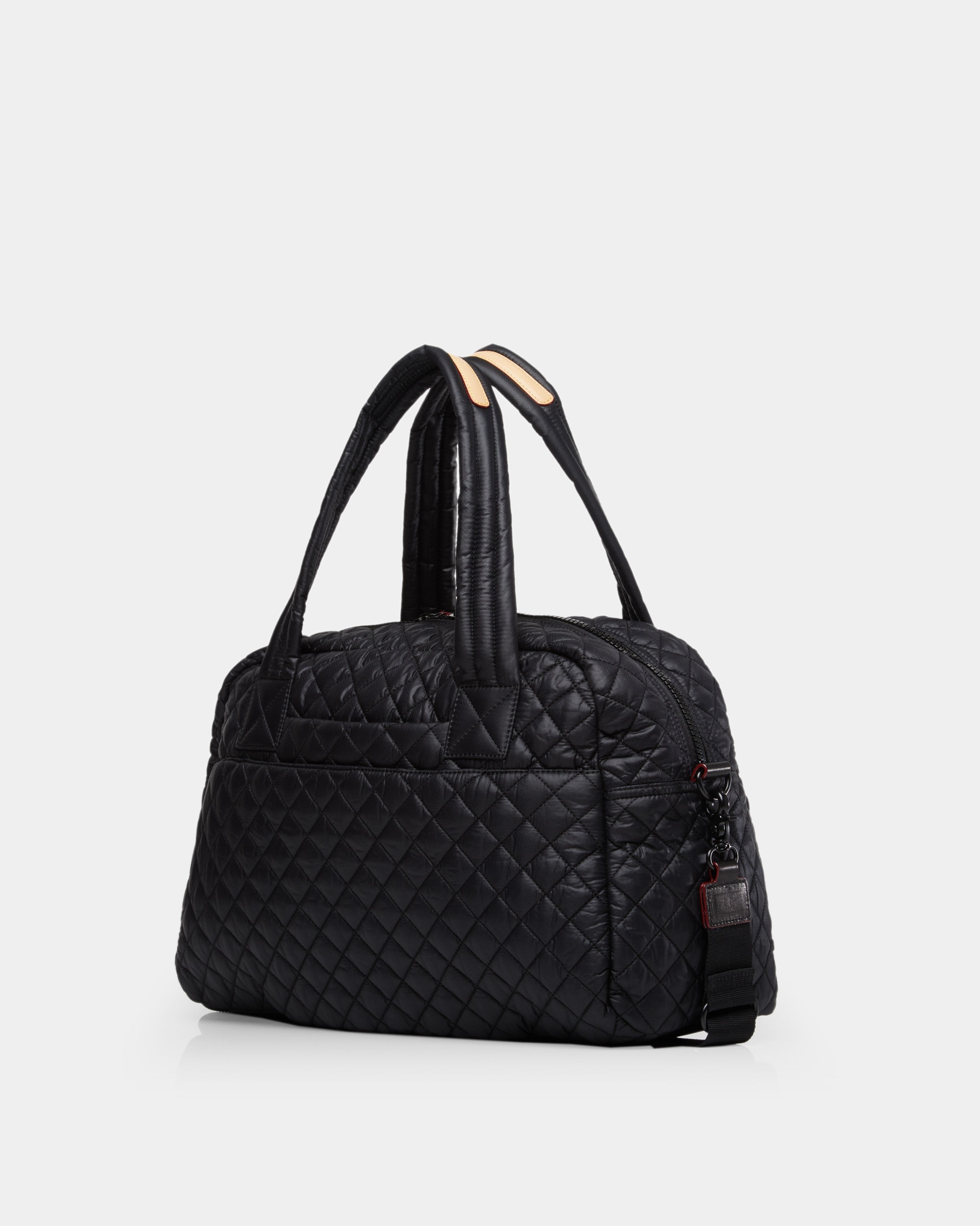 Black Quilted Duffle Travel Bag | MZ Wallace