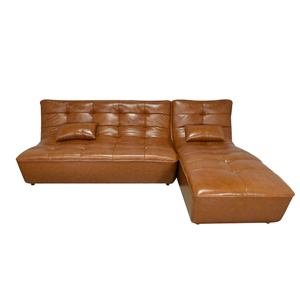 カウチソファZM890【送料・開梱設置無料】ブラウンレザー | NOCE