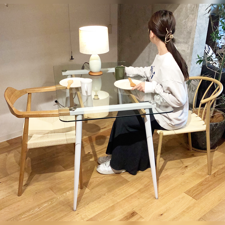 グラストップテーブル SDT2051【送料無料】ホワイト | NOCEノーチェ