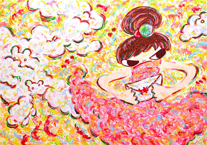 ロッカクアヤコの「Untitled（Letter Girl）」アート＆ポスターを販売