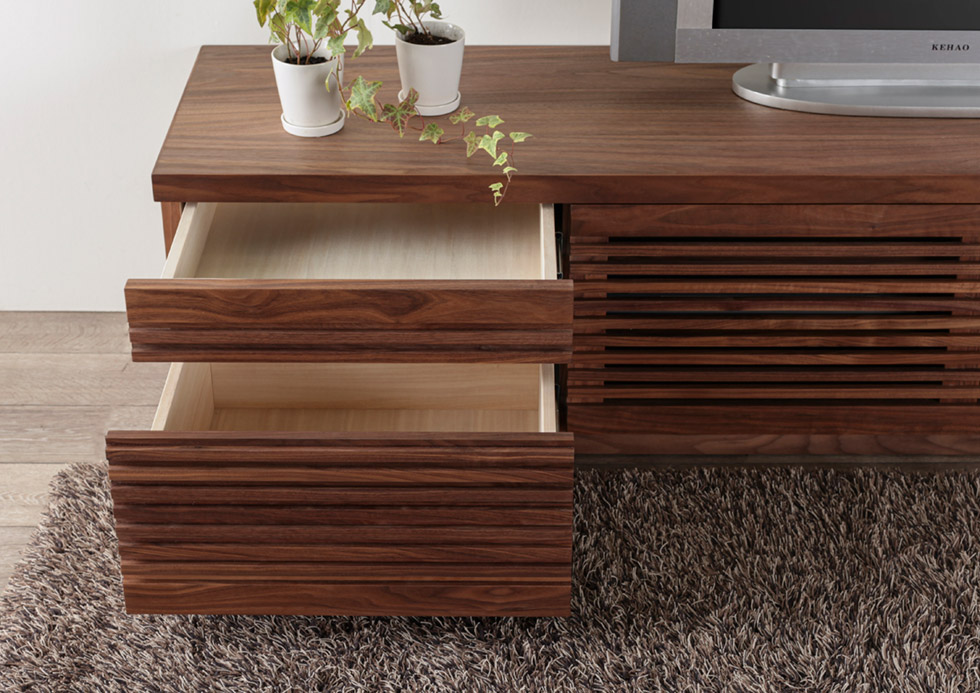 格子と天然木が織りなす美しさ[Jaggy / ジャギー] テレビボード 160