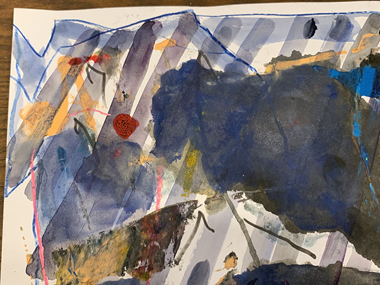 堀尾貞治作品 水彩画色紙 巴里街並み 1993年 堀尾貞治作品 水彩画色紙