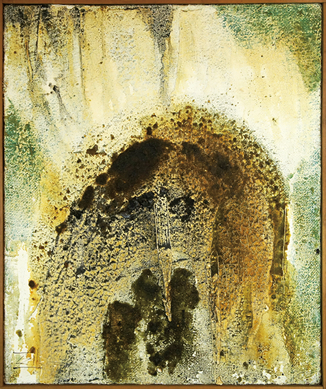 真作」須田剋太「抽象記号」抽象画 油彩画 額装 サイン有り F10号 真