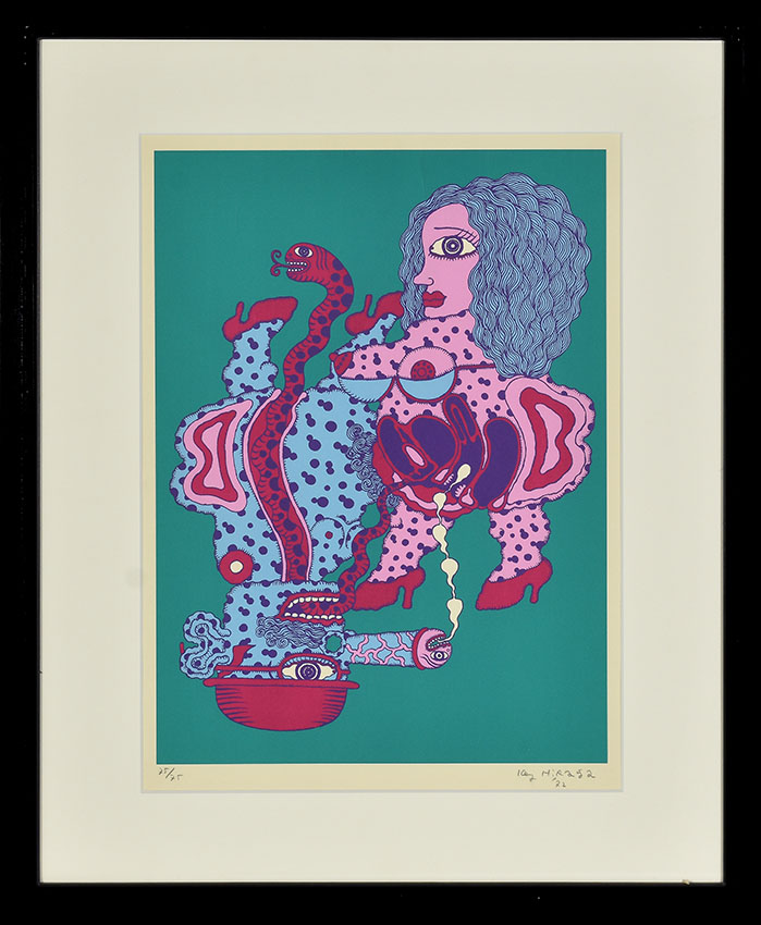 平賀敬版画額「H氏の優雅な生活」 | Natsume Books