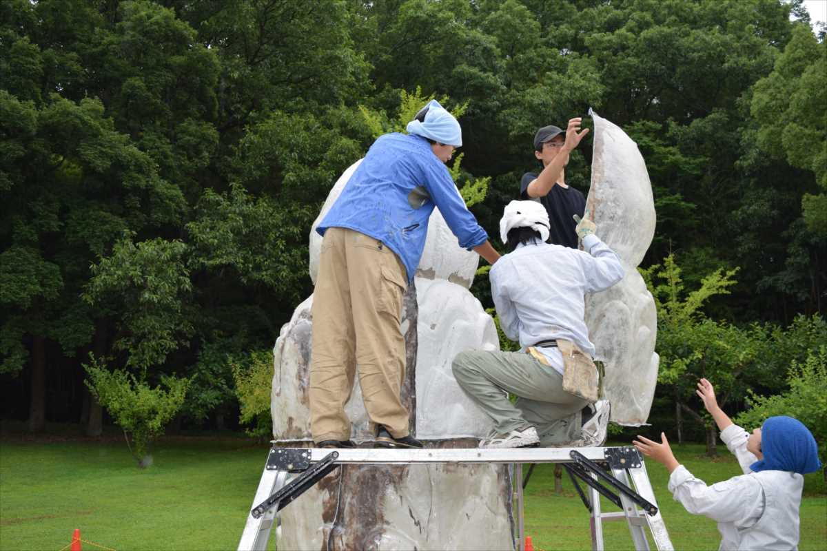 須弥山石の作業が終わりました | お知らせ | 飛鳥資料館｜公式サイト
