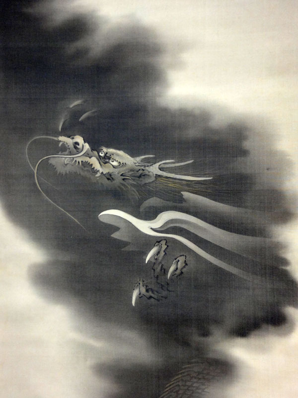 真作/吉村鳳柳/渓流遊猿之図/山水図/猿図/花鳥図/掛軸/名家伝来/AE-261