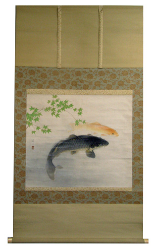 骨董 掛け軸 「鯉」江戸期頃 骨董掛け軸「鯉」江戸期頃