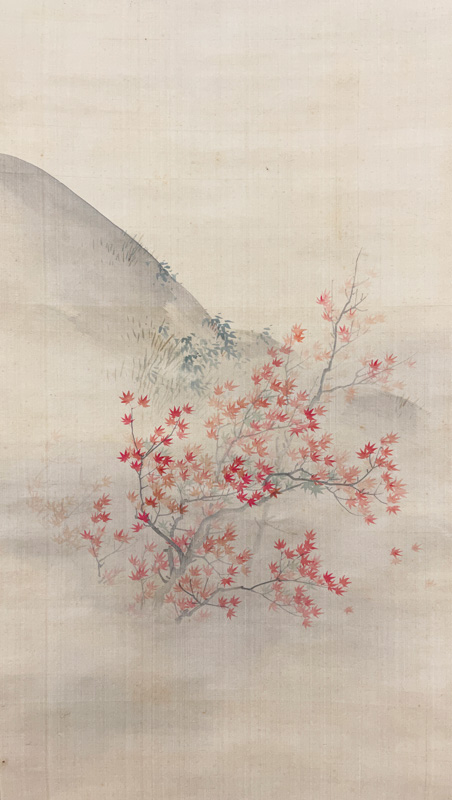 掛軸 円山応震 お多福図 木箱 丸 円相 水墨画 2-50 掛軸 山