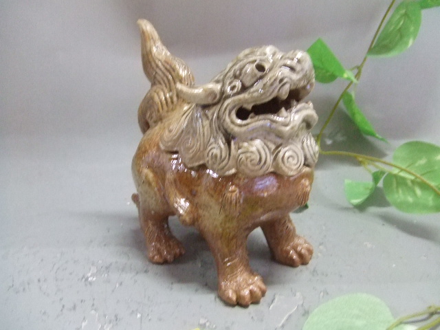 2183 香春焼 辰砂 獅子香炉 2183 香春焼 辰砂 獅子香炉（獅子香炉