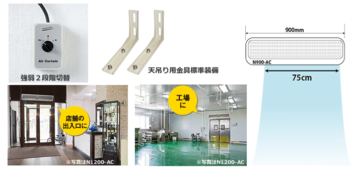 株式会社ナカトミ ｜ エアーカーテン900mm N900-AC