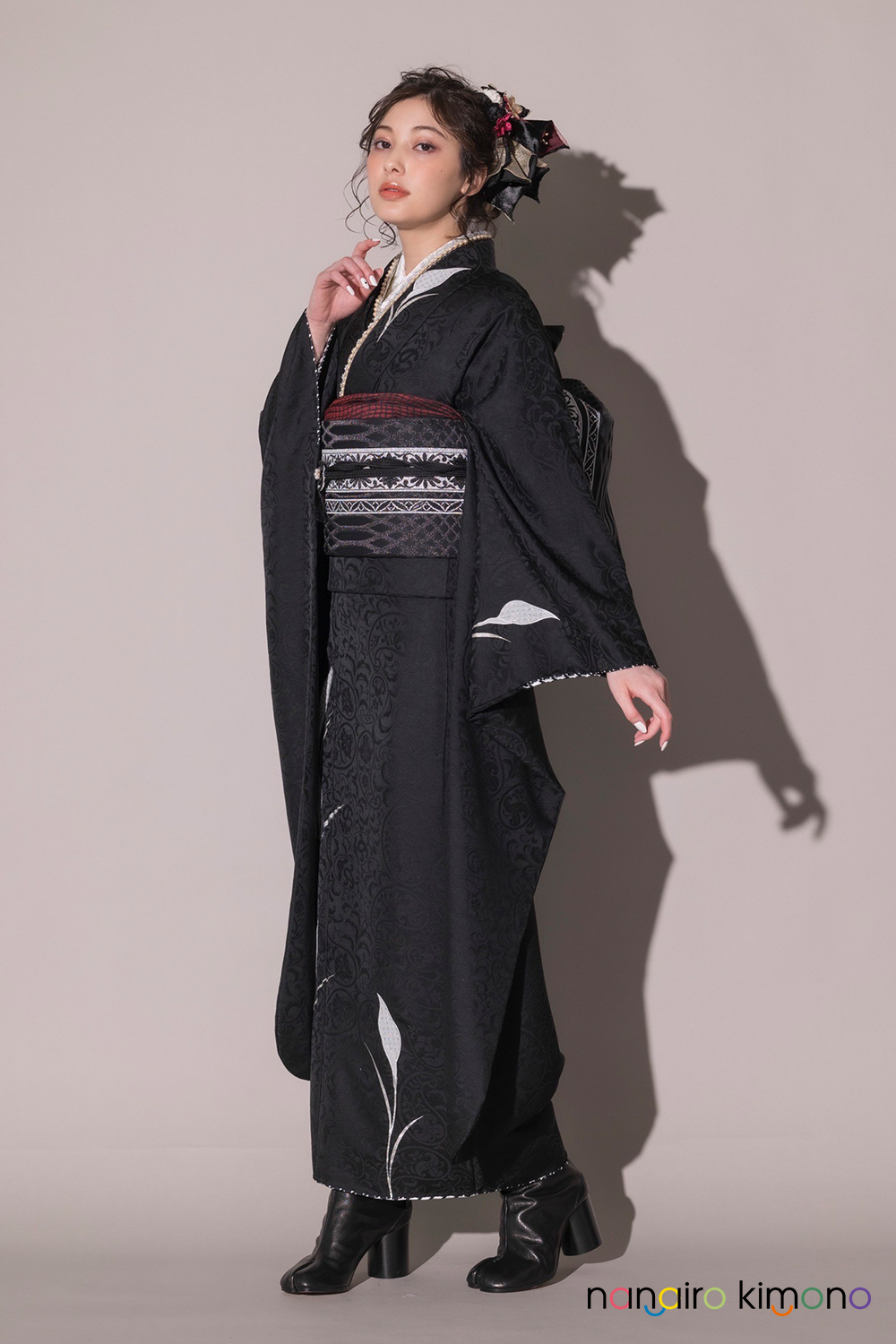 ナナイロキモノWEBショップ / 振袖フルセット｜黒色・シンプル模様 F233