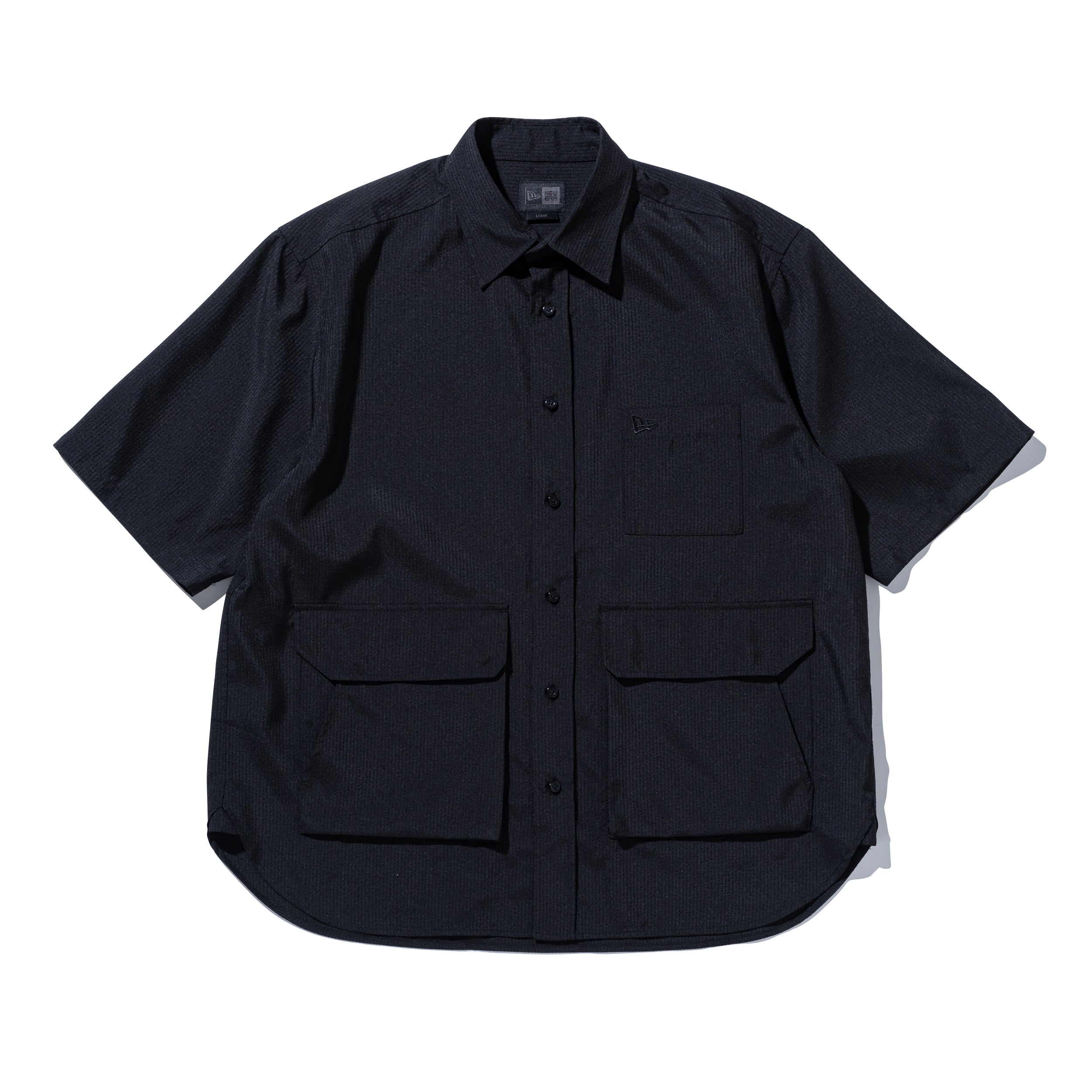 半袖 シアサッカー マルチポケット シャツ BLACK LABEL SS25 ブラック