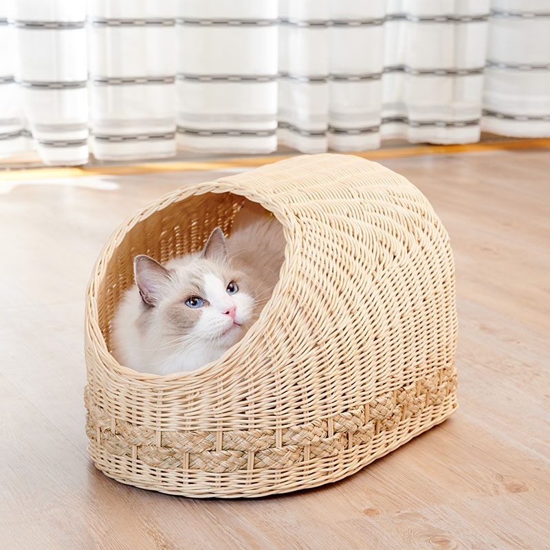 ラタン製キャットベッド ハンドル付き 早いもの勝ち Amazon | Mwpo 新