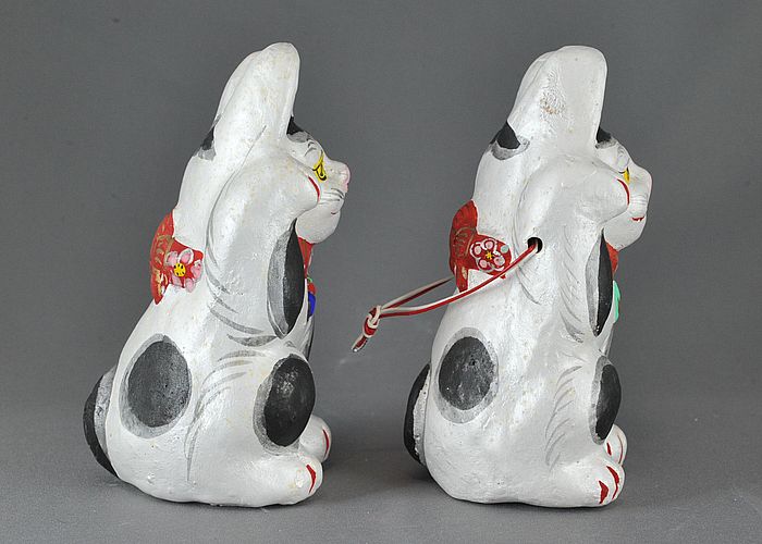 起土人形 招き猫 特大 中島一夫 郷土玩具 入手困難 (10/9迄出品) 猫の