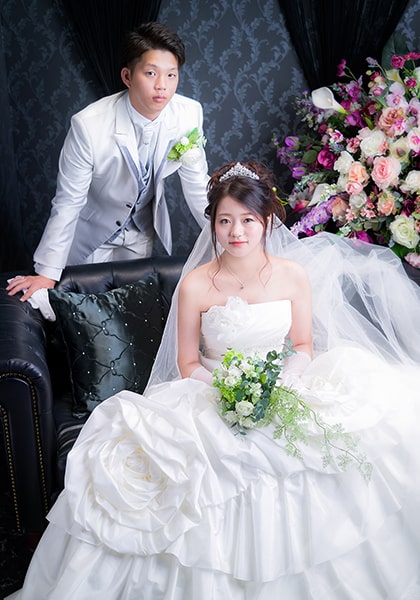 アンティーク写真館撮影 初聖体式 白いドレスの婦人 フォトグラフィ 3