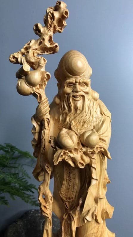 極上寿老人七福神仏教美術天然素材置物飾り物古美術品 細密細工