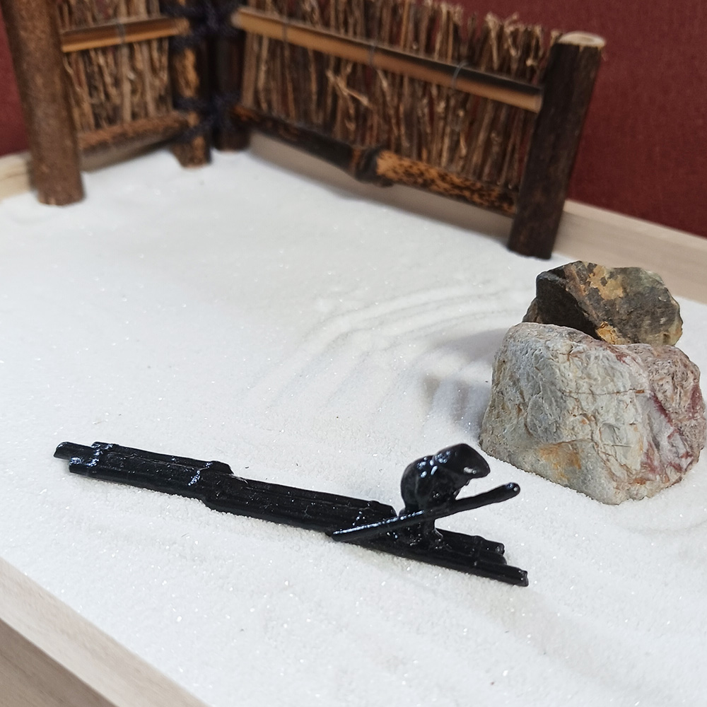 ミニチュア 添配 盆景 蝋型鋳物 銅製 筏（いかだ） オブジェ 枯山水