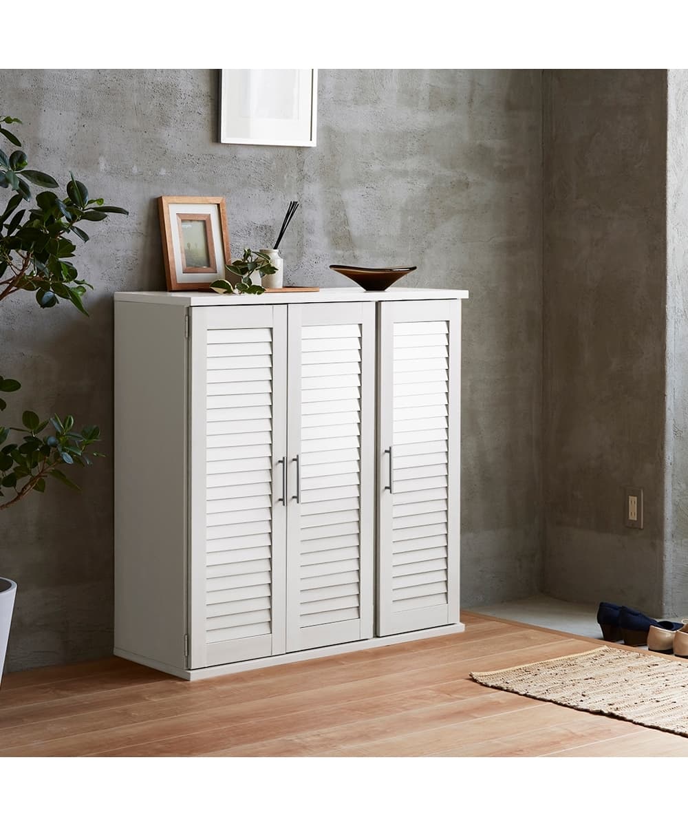 シューズボックス 靴箱 艶ホワイト 玄関収納 シューズボックス ロー