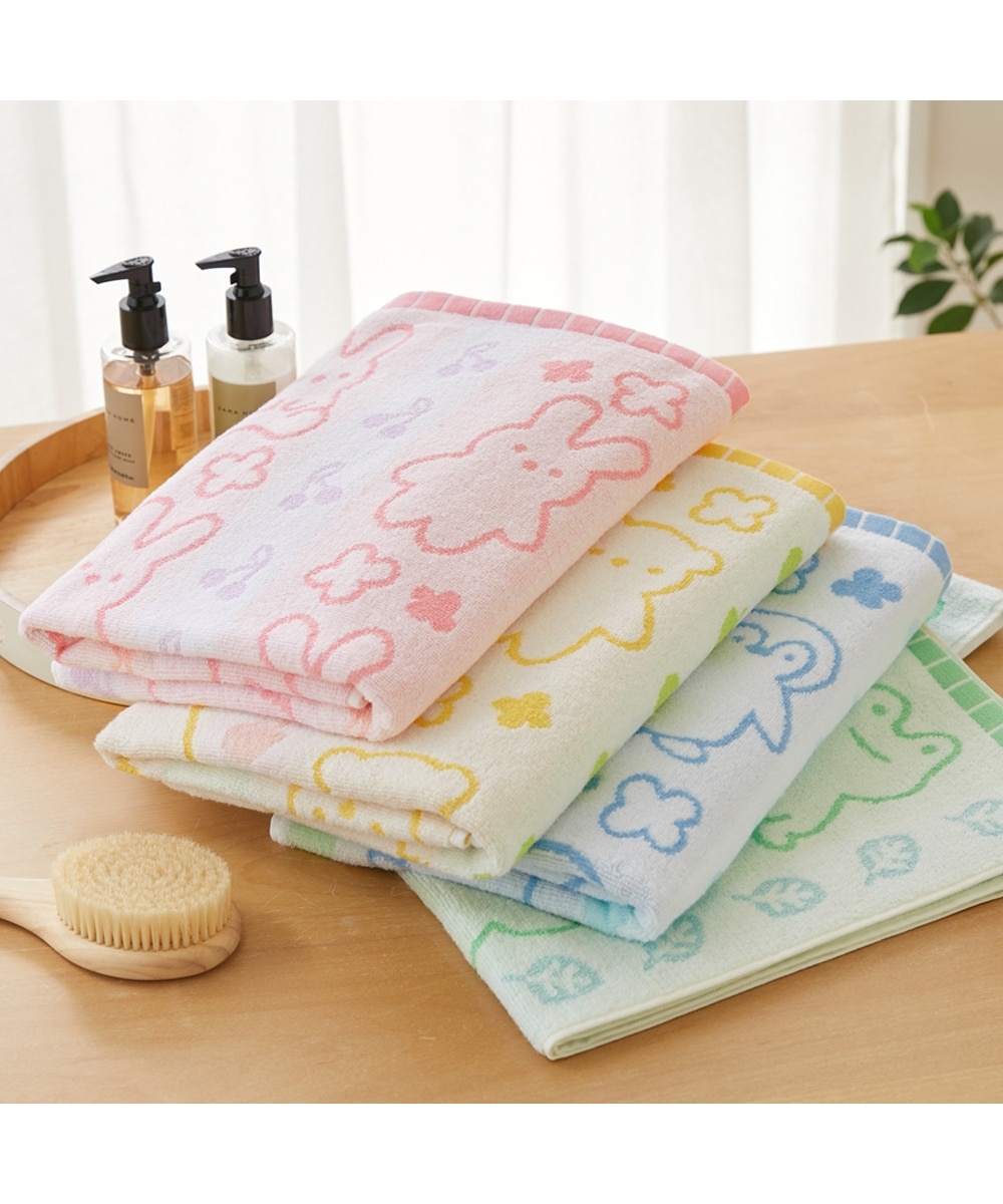 お買い得】無撚糸大判バスタオル パフアニマル 通販【ニッセン】