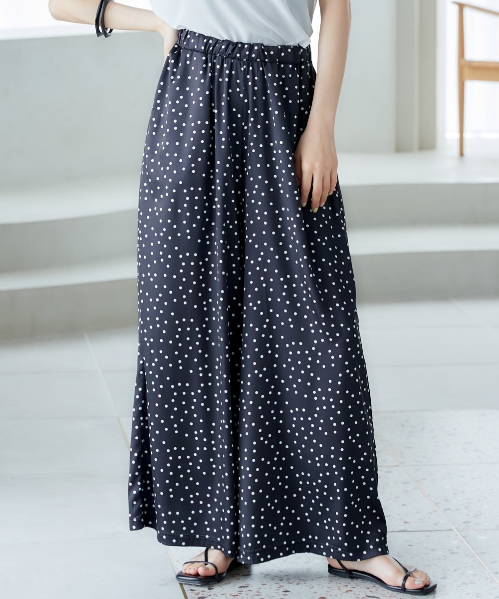 ディークの水色のドット模様ガウチョパンツ ディークの水色のドット