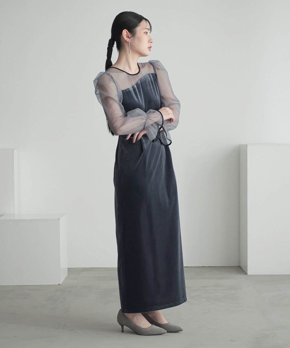 結婚式・パーティー・オケージョンドレス】アシメデザインベロア