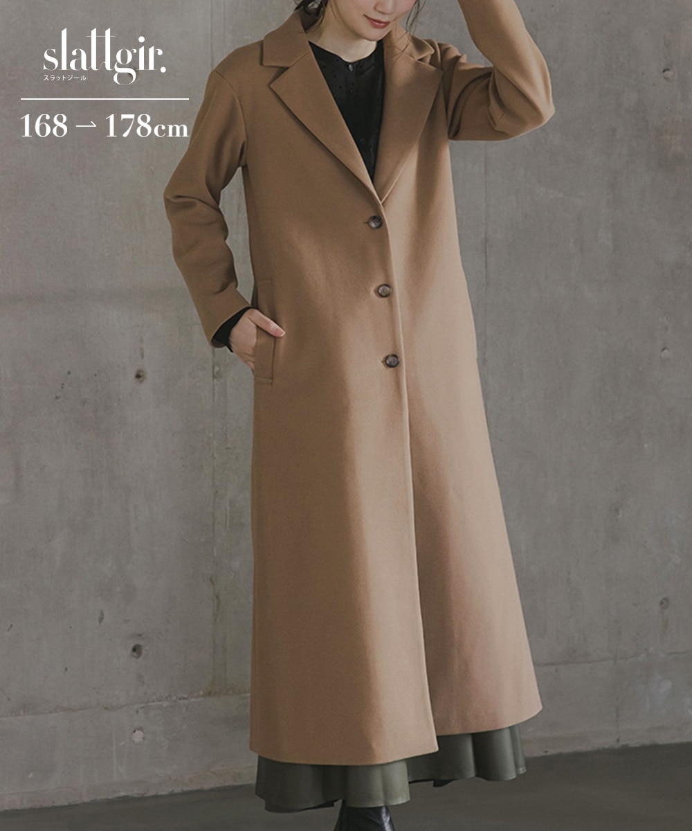 高身長 ニットメルトンロングチェスターコート（トールサイズ） 通販