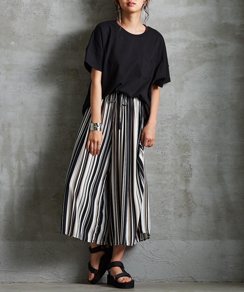 ほにや ストライプ ガウチョパンツ ほにや ストライプ ガウチョパンツ