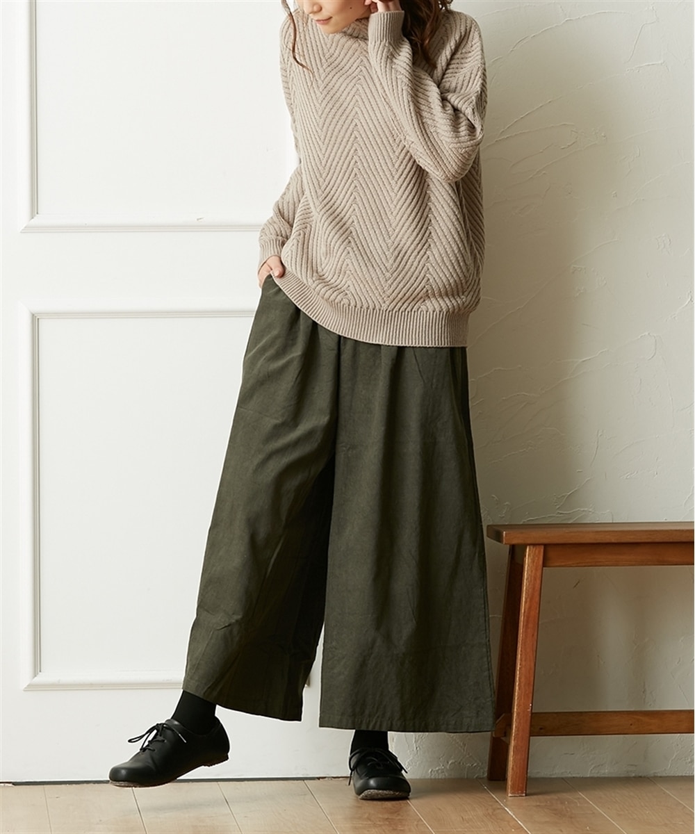 コーデュロイガウチョパンツ（総丈83㎝） 通販【ニッセン】