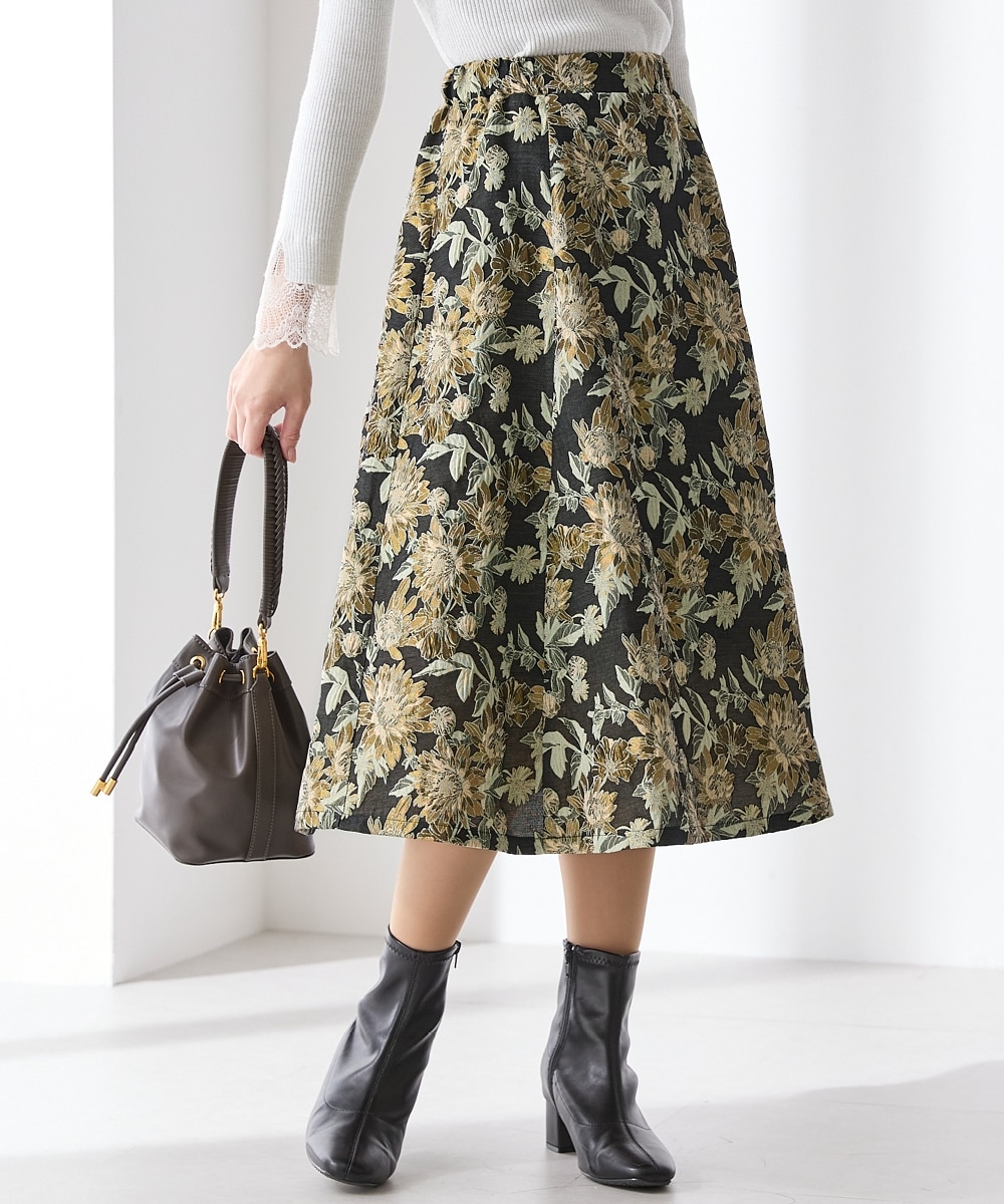 ゴブラン花柄スカート＜大きいサイズ有＞【Hana服】 通販【ニッセン】