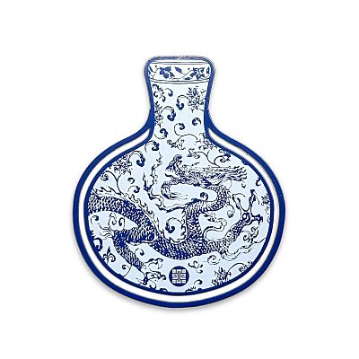 箱、証明書付】青花龍紋天球瓶 中華民国 国立故宮博物院 壺 箱、証明