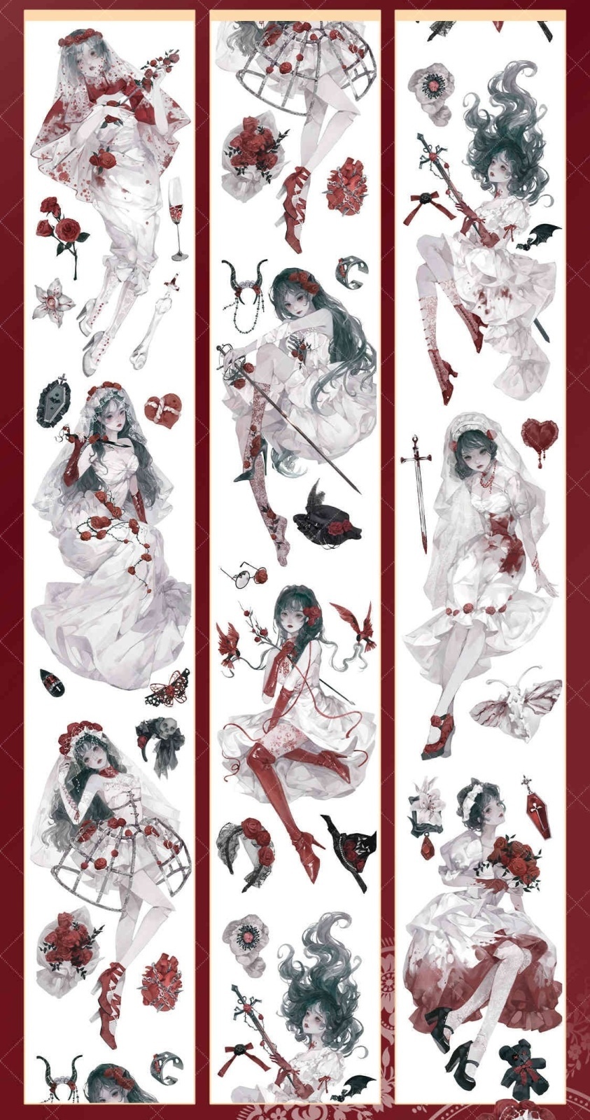 一木一横】白紗泣血-PET貝殻光 - 沼のオアシス 海外マステのカット販売店