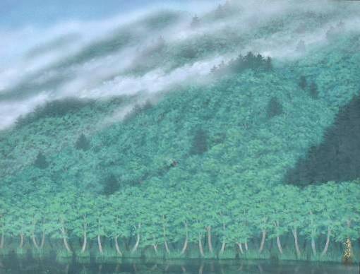 遠山幸男（日本画家）の絵画『山霧緑韻』の販売｜絵画の買取 小川処堂