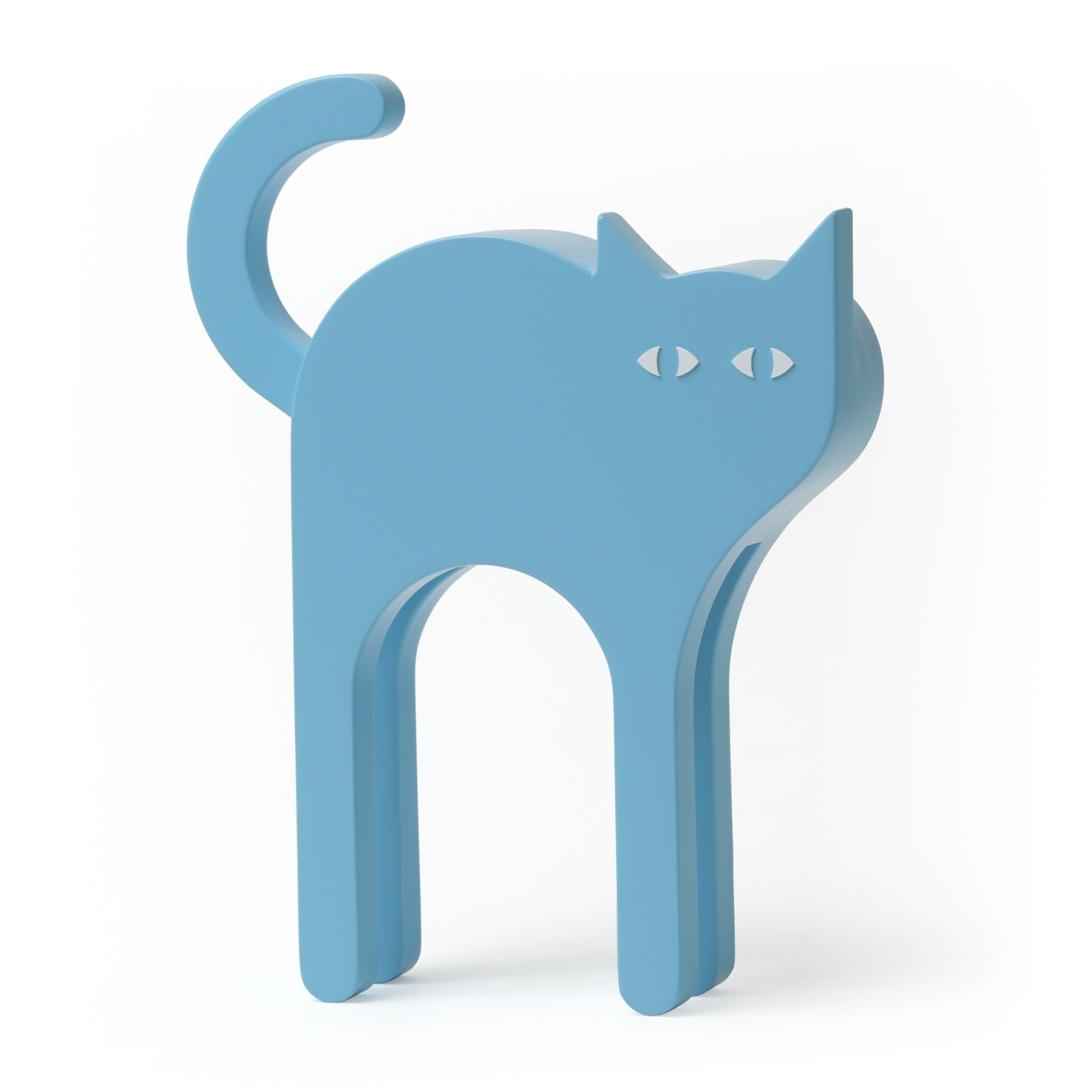 Tecta Cat Karlchen Wooden Figure, Blue | Tecta | Figures