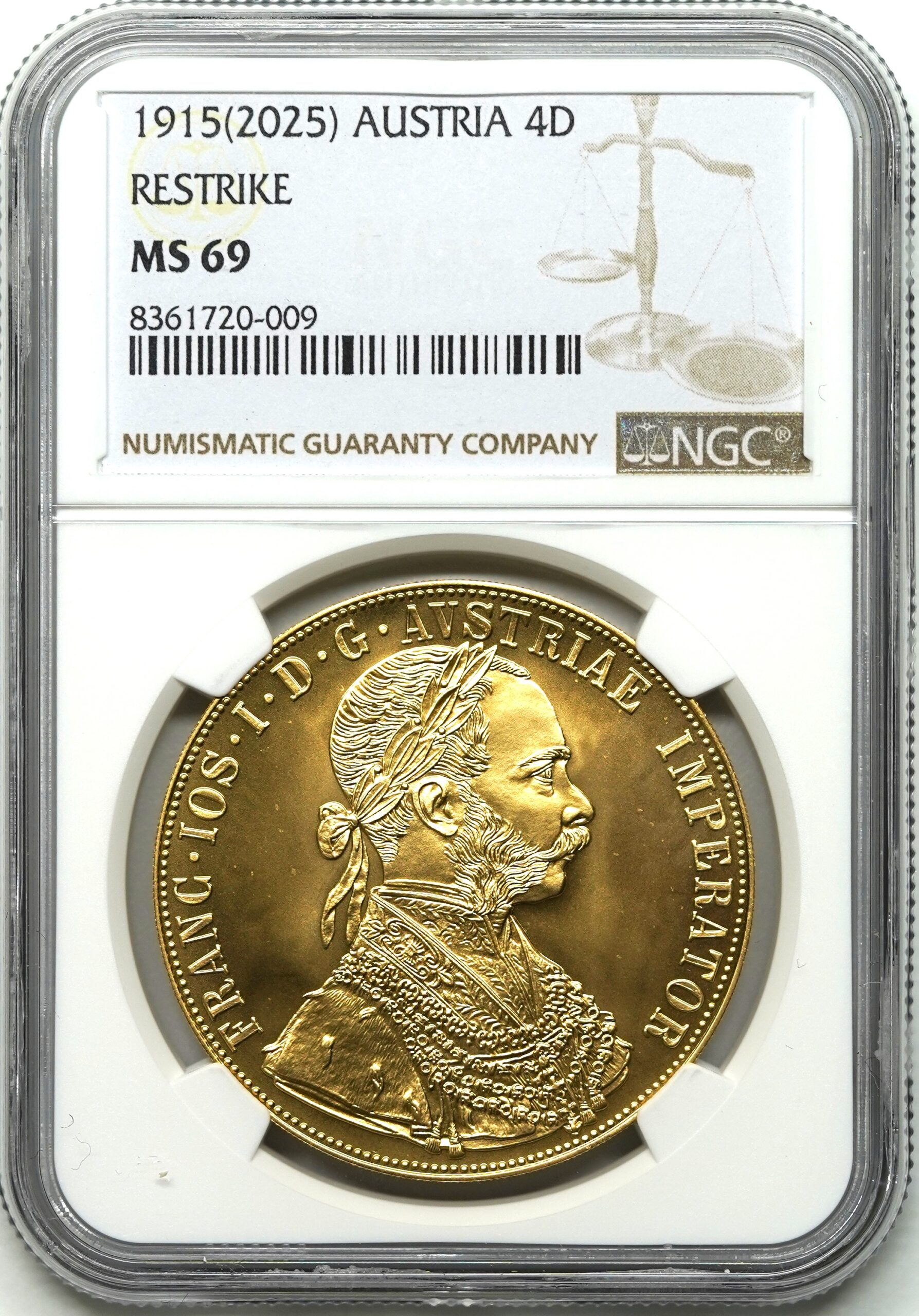 Sold】1915年（2025年）年 フランツ・ヨーゼフ1世 4ダカット金貨