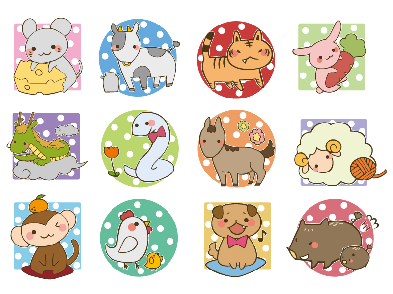日本の12支イラスト フレーム付き 十二支」の写真素材 | 91,686件の無料