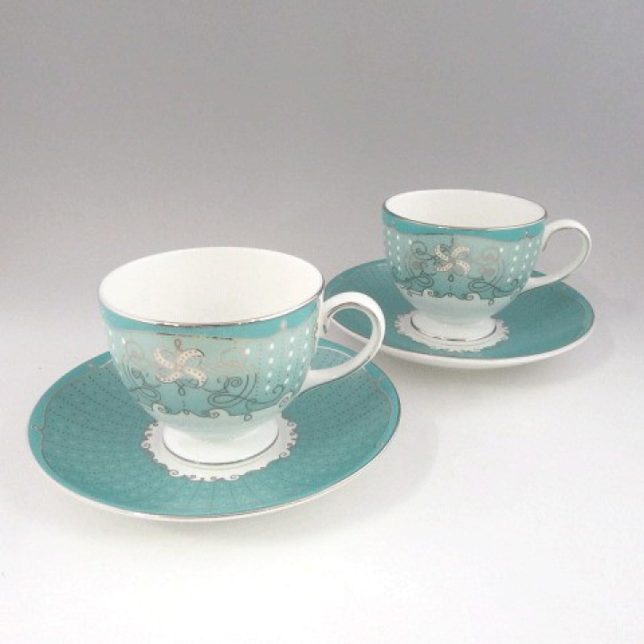 ウェッジウッド プシュケ ティーカップ&ソーサー（珈琲紅茶兼用）ペア