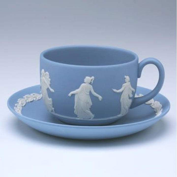 ウェッジウッド ジャスパー・ペールブルー ティーカップ&ソーサー